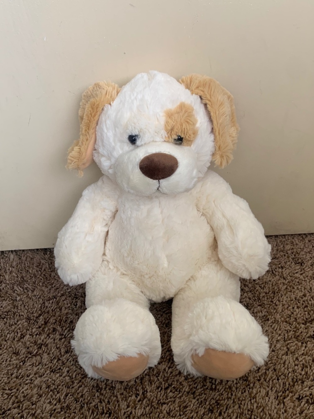 Tempurpedic Puppy Dog Plush Beige Spotted Eye 17" Stuffed Animal Toy
